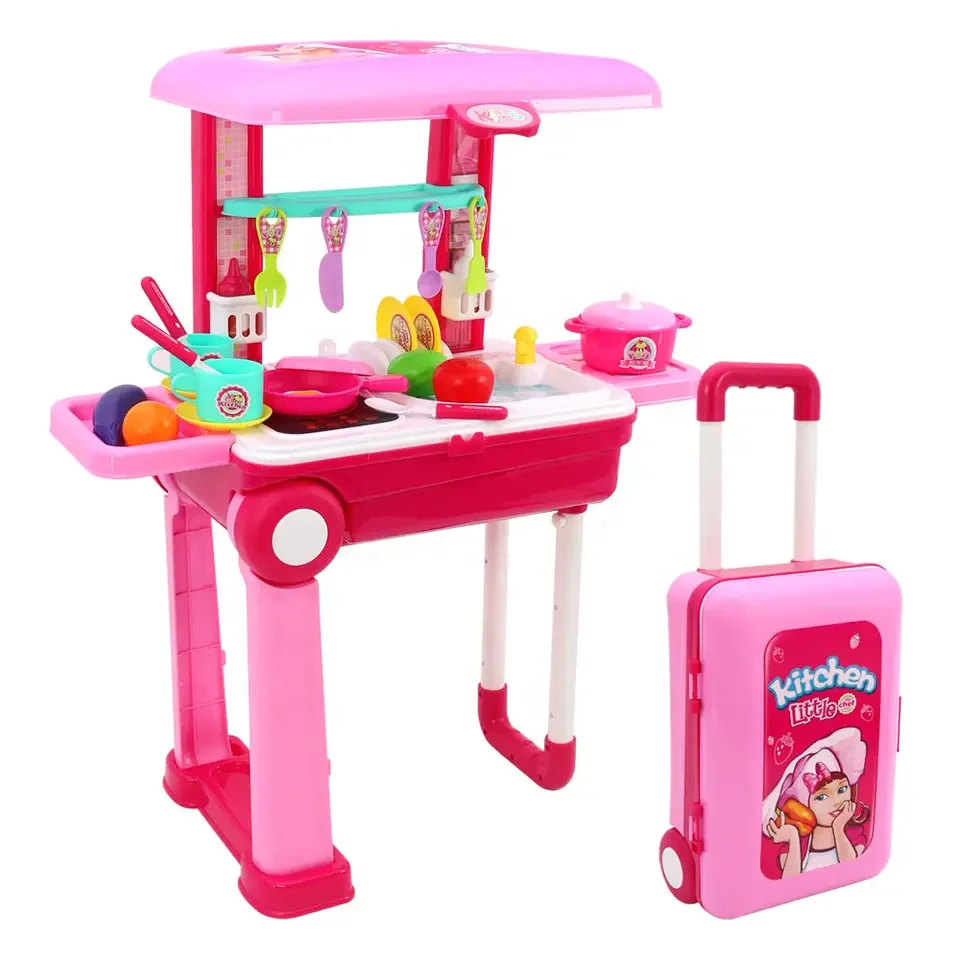 Hot Selling High Quality Eo-Friendly Plastic Pretend Play Preschool Kitchen Set Toy Pretend Play Cooking Kitchen Toys For Girls