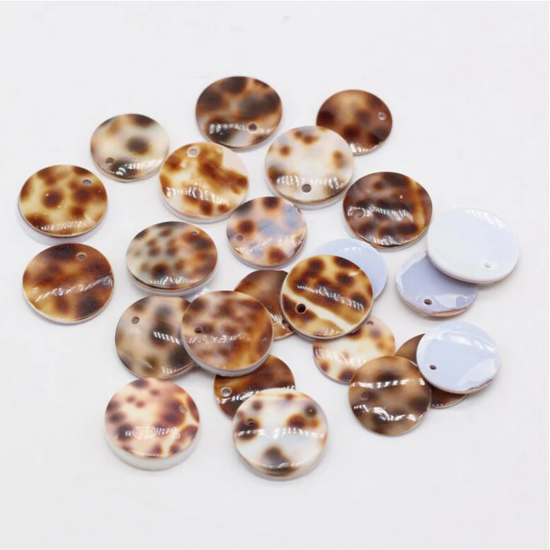 Natural Tiger Cowrie Round Shell Beads Necklace Jewelry  DIY Jewelry Accessories