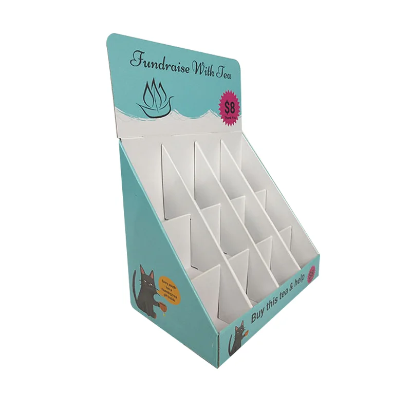 Factory Direct Sale Christmas Paper Corrugated Cardboard Advertising Printing Shelves Paper Counter Tabletop Display Stands Box