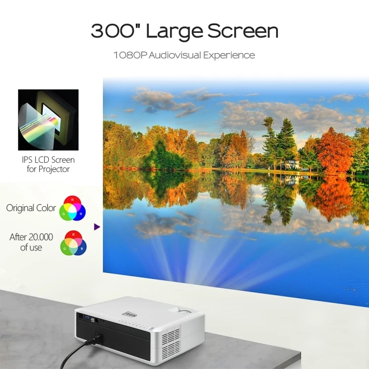 Оригинальный Портативный AUN AKEY6S 5 8 дюймов 5500 люмен 1920x1080P Android Full HD светодиодный