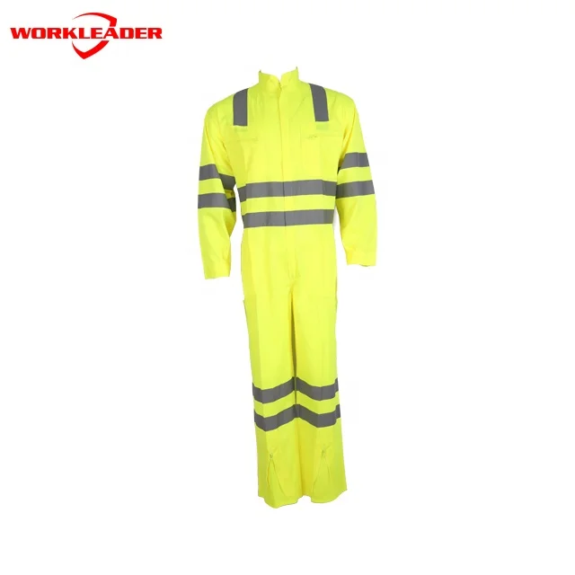 
UL certificated NFPA2112 Modacrylic/Tencel/Para-Aramid/Anti- Static Hi-vis yellow FR welding coverall 