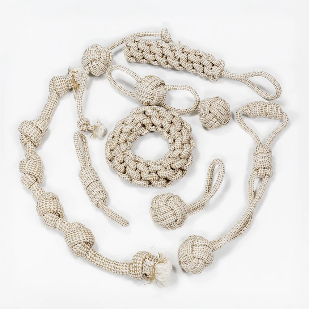 Primary Natural Hemp Interactive Chew Tug Dog Rope Toy Hemp Dog Toy