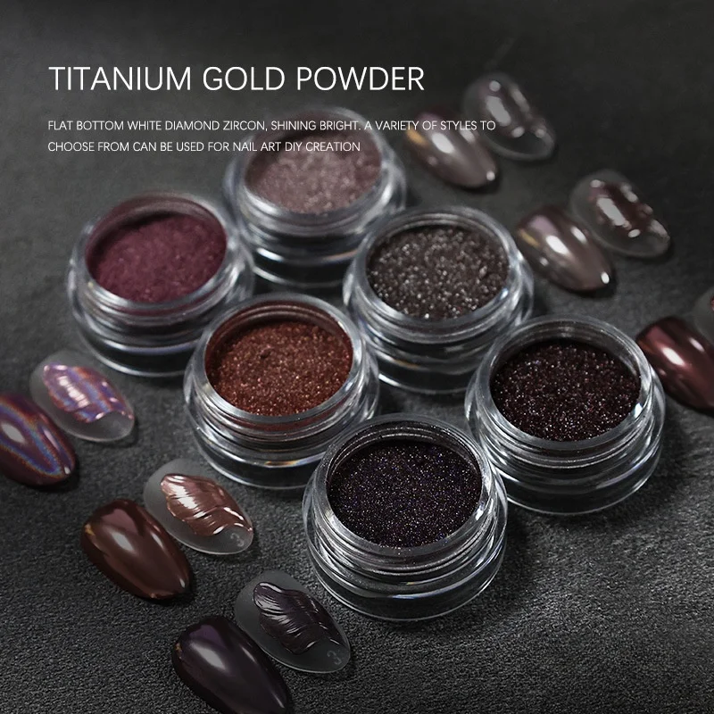 High Bright Titanium Gold Powder Nail Magic Mirror Powder Laser Autumn and Winter Dried Rose Electroplated Metal Glitter Powder