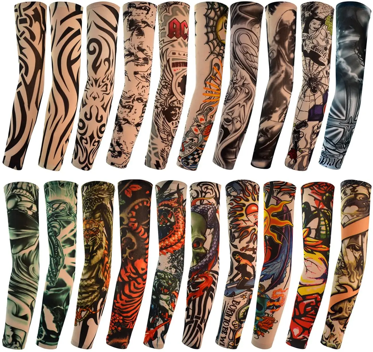 Fashion Unisex UV Protection Arm Sleeve Outdoor Temporary Tattoo 3D Tattoo Sleeves