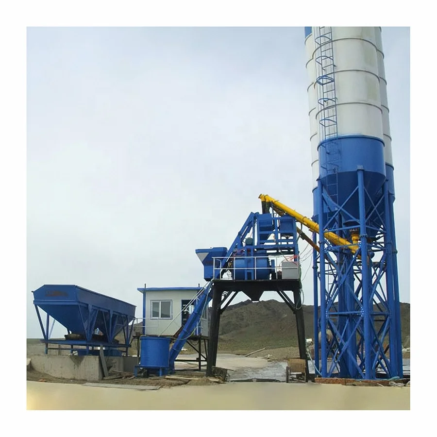 Full Automatic 50M3 60M3 120M3 Mobile concrete batching plant Stationary concrete Mixer Batch Machine With 4 bend bucket hopper