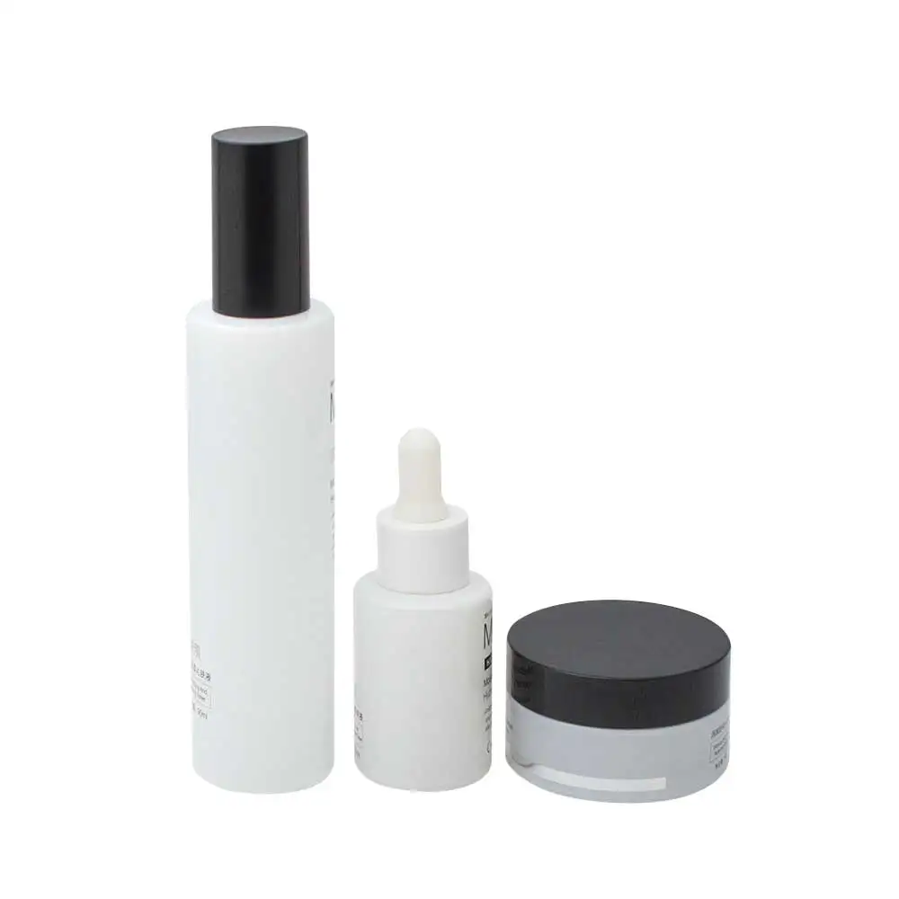 2 oz. custom matt white glass dropper bottles with pipette