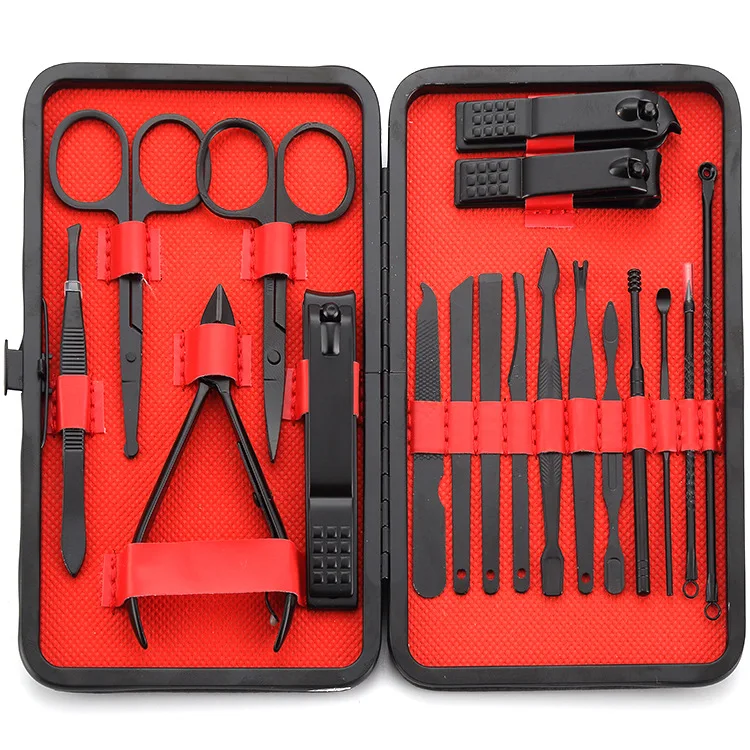 Черный цвет 18 16 12 10 7 шт. набор для стрижки ногтей маникюра и педикюра ухода за пальцами ногами подарок