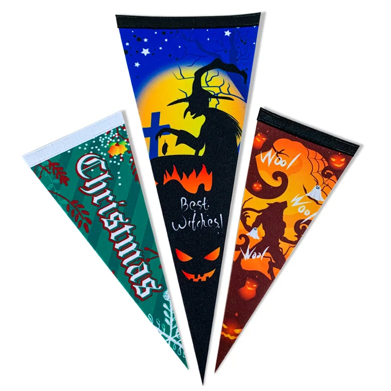 Promotional felt pennants as gift with customized printing logos