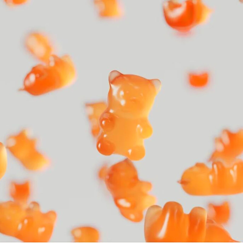 OEM gummy candy bears popping gummy sweets confectionery bulk