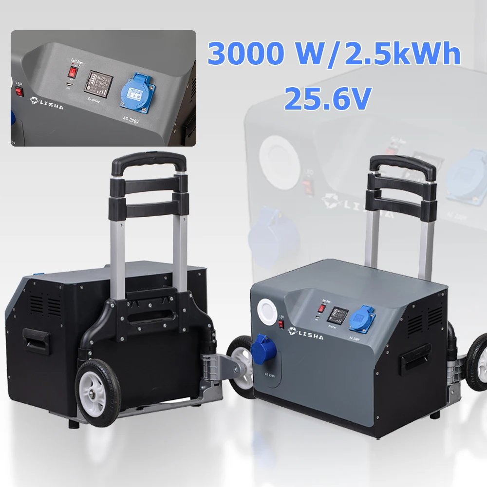 Lisha Quality Certification Deep Cycle 25.6V 100Ah 3KW Industrial Mobile Power Supply Solar Energy System Lithium ion Battery
