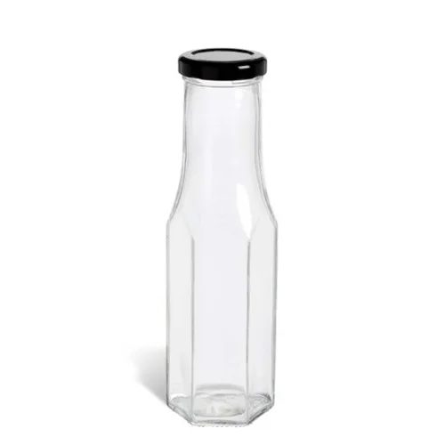250ml Hexagonal Glass Ketchup Salad Dressings Bottle