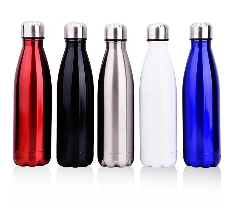 best selling 500ml customized cola shape stainless steel vacuum flask with air transfer print full cover design