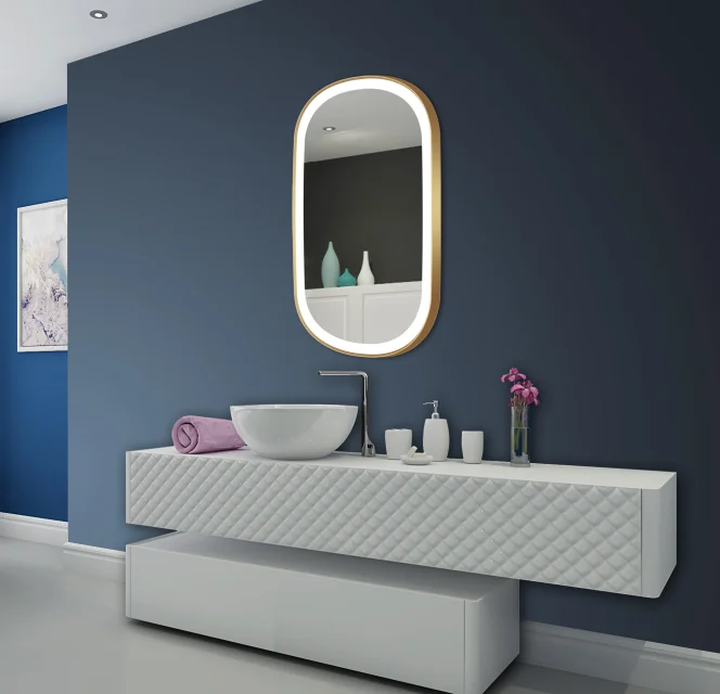 5 мм зеркало овальной формы из меди с алюминиевой рамой медного цвета светодиодное зеркало освещение для ванной комнаты