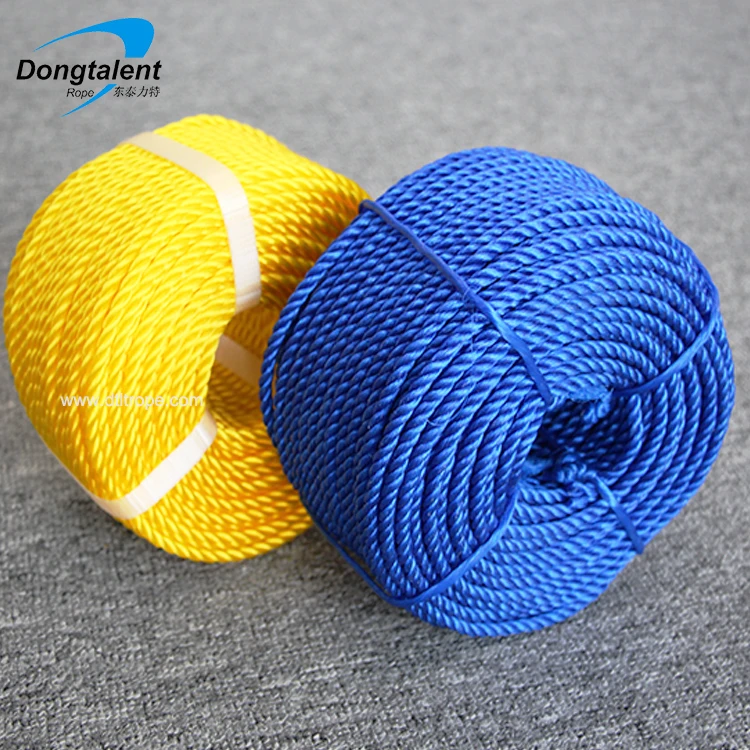 Twist Rope 3Strand Plastic Packaging PE Polyethylene Twist Rope for fish net 10MM 12MM  float rope