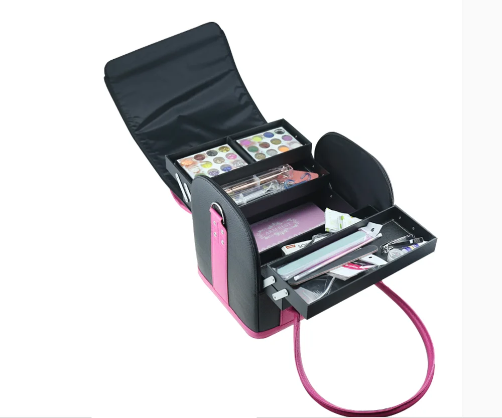 
Professional Cosmetic Makeup Beauty Box Manicure Vanity Case Bags 