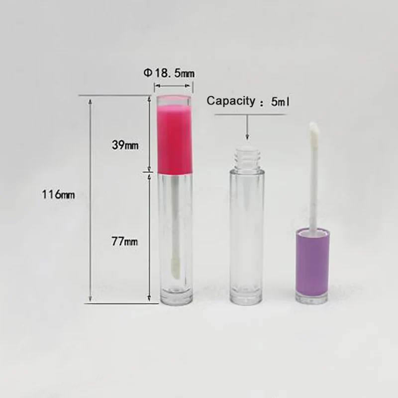 5 мл роскошный фиолетовый черный белый красный розовый верхний цилиндр блеск для губ пустая трубка настроить в наличии
