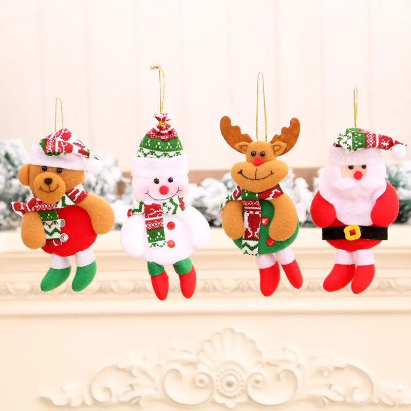 Wholesale snowman elk holiday new year santa toy ornaments hanging christmas tree pendant christmas decorations