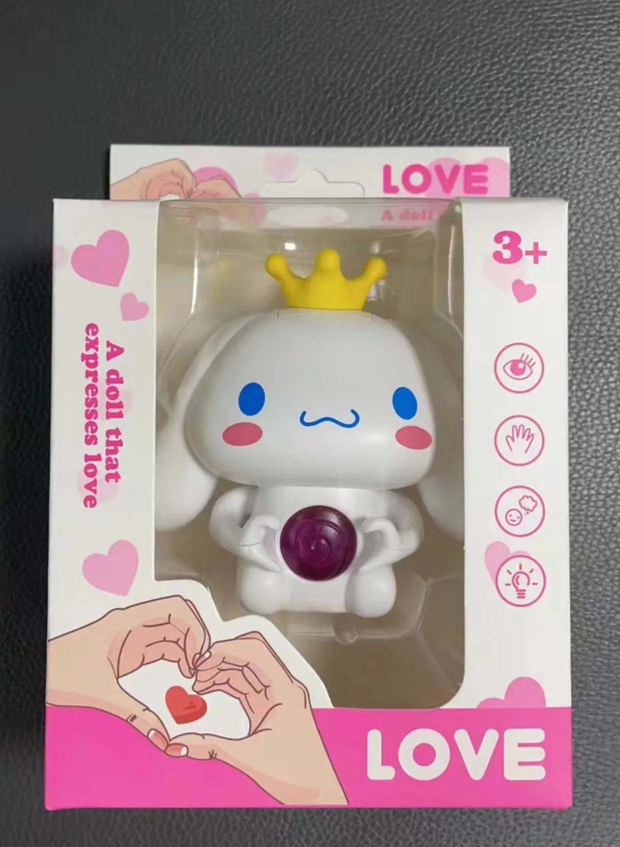 Wholesale Anime San-rio BabyCinnamoroll Kuro-mi Figure Doll Model Can Sound Talk I love you Light Toys Valentine Gift for Girl