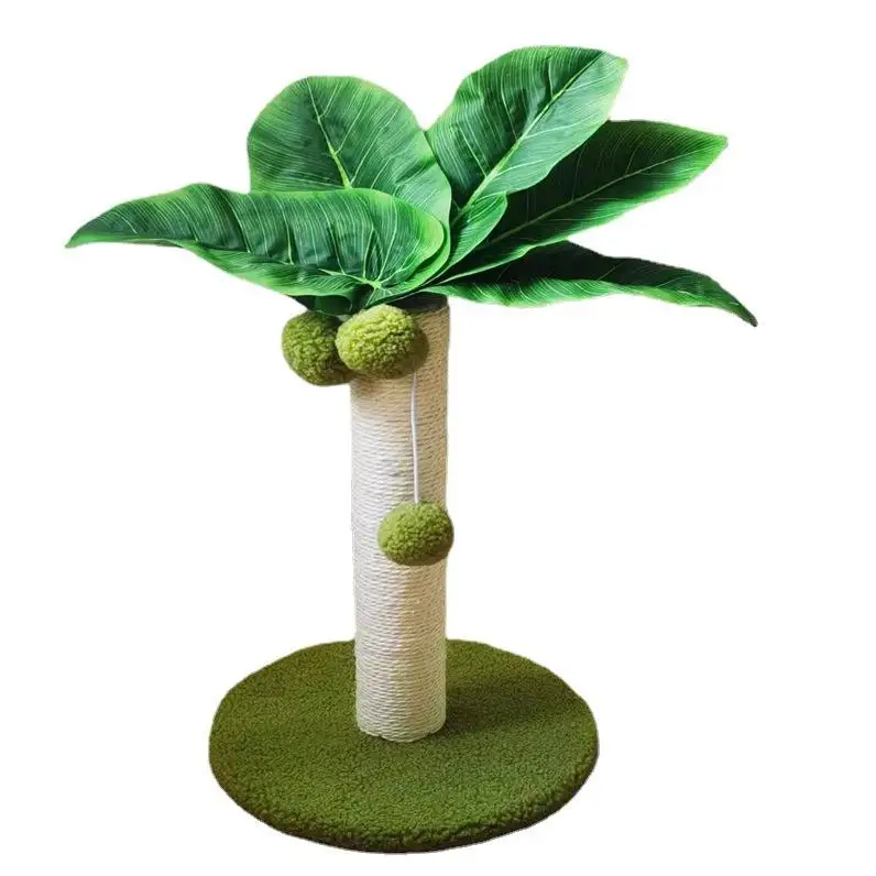 MEOW LOVE PET Wear Resistant Green Cat Climbing Frame Sisal Rope Plush Cat Tree