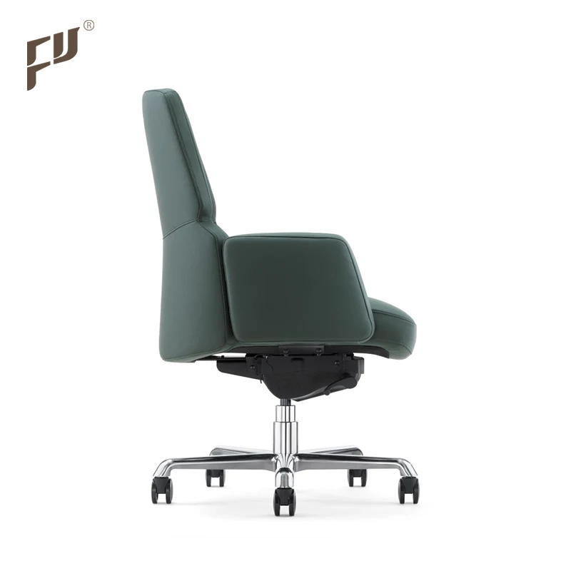 Aluminum Alloy Armrest Silla Oficina First Class Industrial Leader Boss Office Swivel Chair With Arm Rest