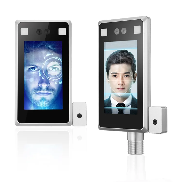 Attendance System AI Face Recognition Scan Automatic Body Temperature Measurement Detection Face Recognition Time Attendance