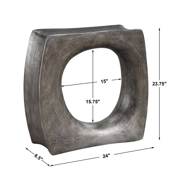 Modern Rock Style Metal Black square Side Table Is Placed Next to the Sofa and in Office