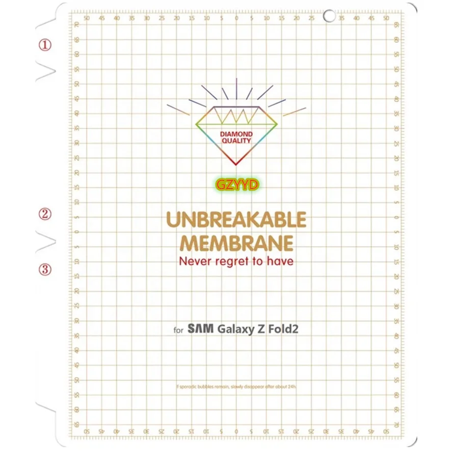 Unbreakable Membrane Invisible Diamond Film Nano TPU Soft Screen Protector For samsung galaxy z fold 3 screen protector
