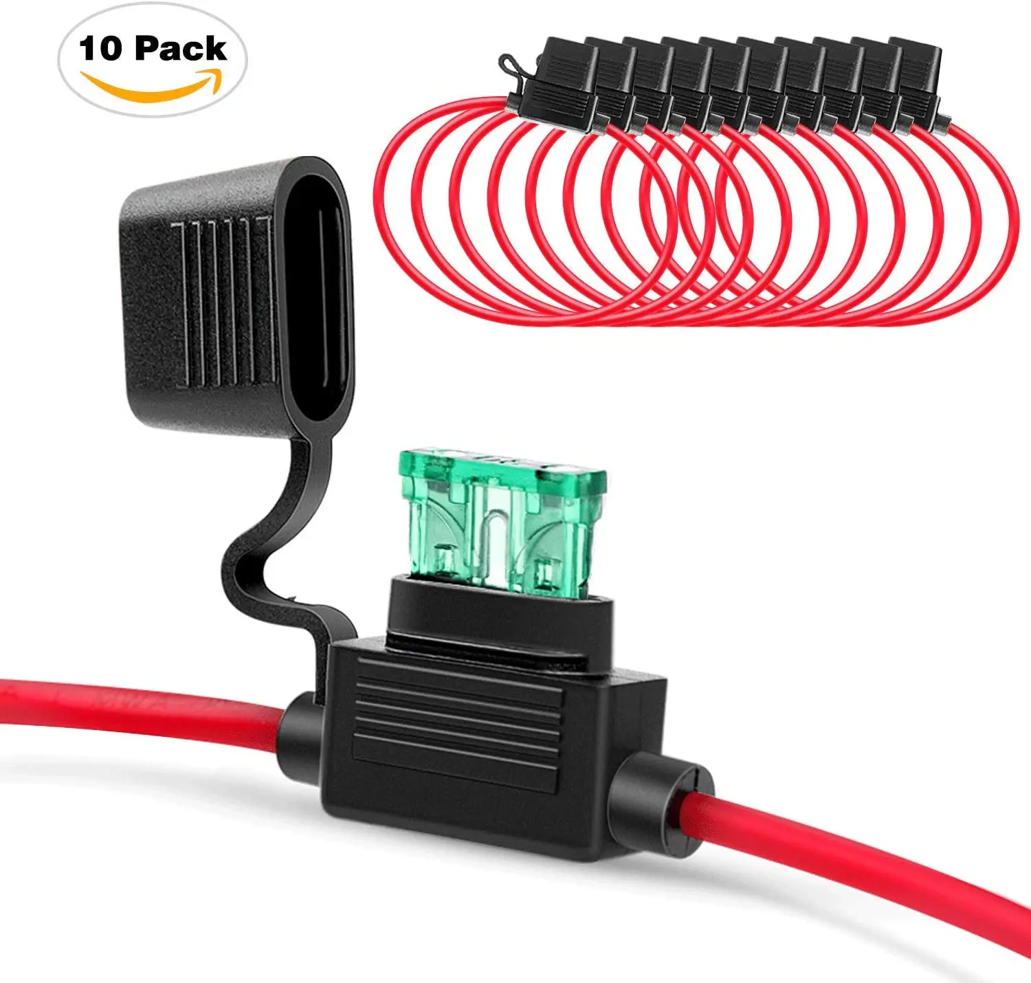 12 AWG Car Inline Fuse Holder with 30A ATC/ATO Color Coding Blade Fuse box