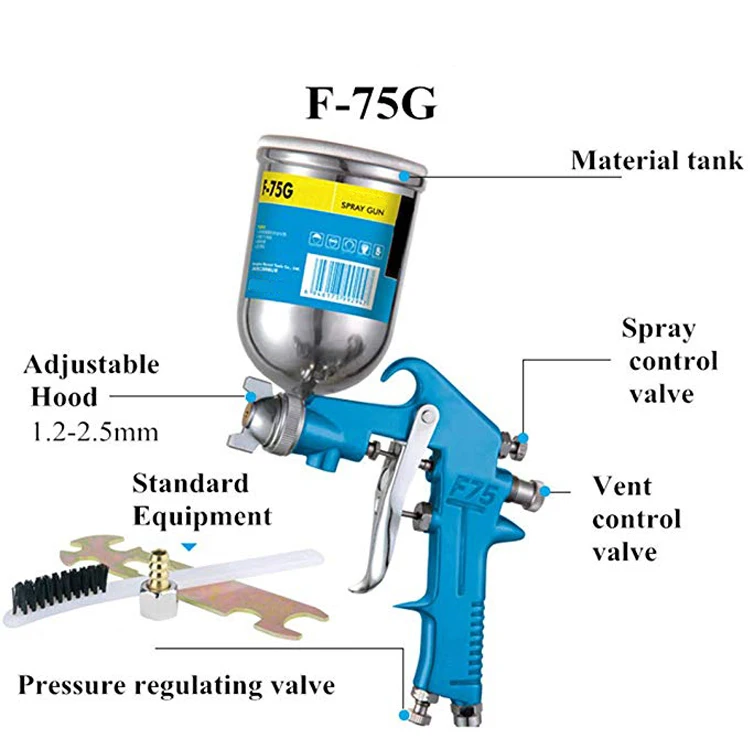 F-75G Pneumatic Airbrush Automotive Painting Tool Multifunction Car Spray Gun