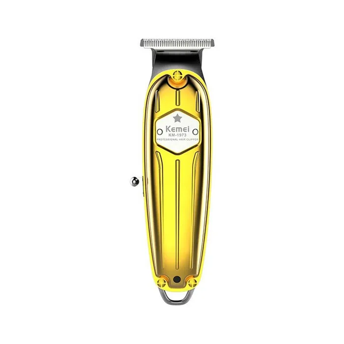 Portable USB rechargeable Kemei KM-1973 adjustable stainless steel blade hair trimmer clippers