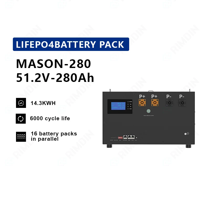 Аккумуляторная батарея Seplos 51.2V48V MASON280 солнечная для дома литиевая 15 кВтч 280 мАч 6000 цикл Lifepo4 аккумуляторная
