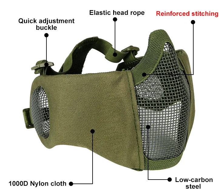 OEM Tactical half face guard Outdoor protection Military Tactical face mask