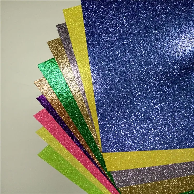 Wholesale Colorful Glitter Cardstock Glitter Paper Crafts Sheet For DIY Wrapping Print Christmas Decoration