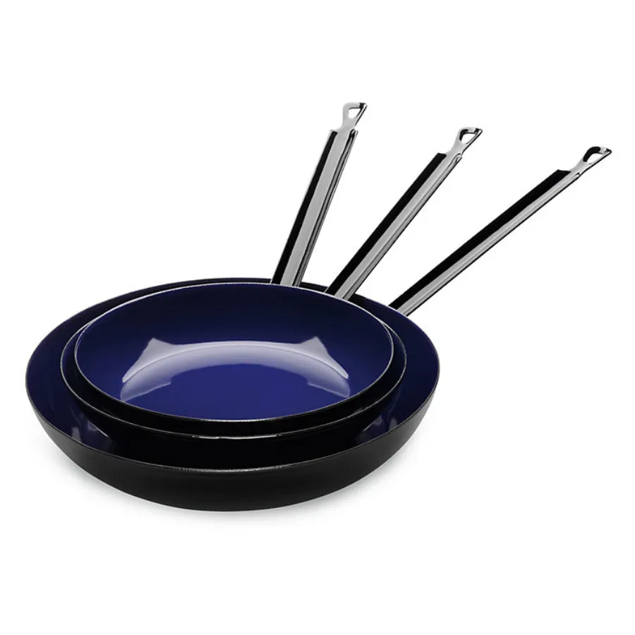 Wholesale Cookware Camping blue Enamel frying pan