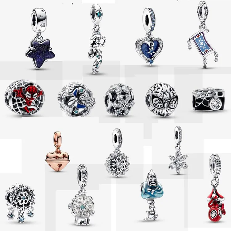S925 Sterling Silver charm new fashion everything Christmas bracelet charm magic carpet hanging Spider-Man hanging