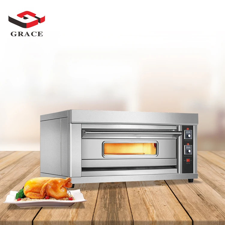 Cheap Price Industrial Bread Cake Pizz Stainless Steel 1 Deck 2 Trays Gas Deck Oven