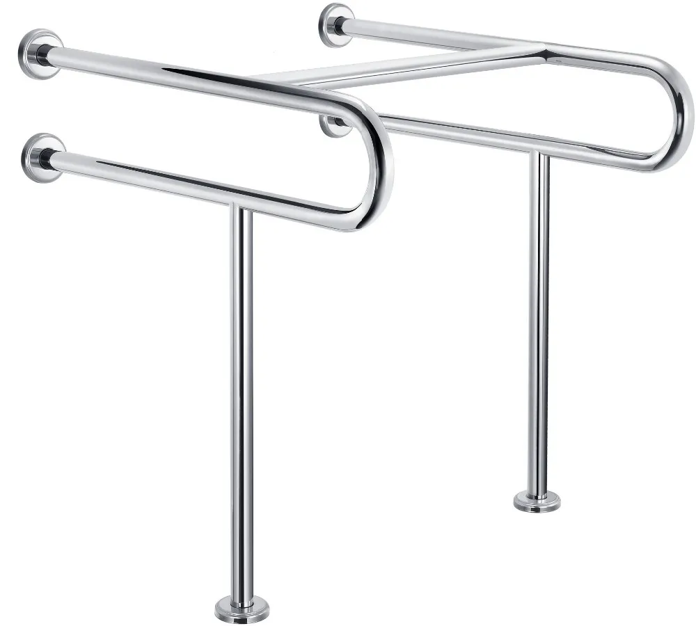 Wholesale U Shaped Folding Toilet Flip-Up Grab Bar 304 stainless steel Handicap Accessible Toilet Folding Grab Bar No reviews ye