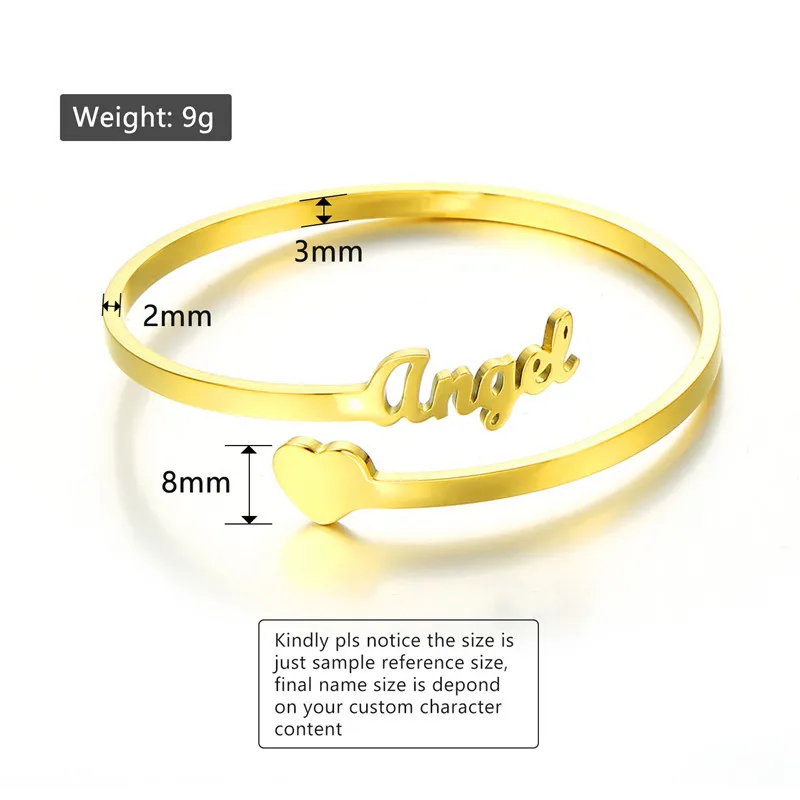 Gold Plated Custom Heart Name Ring Jewelry Personalized Stainless Steel Fashion Adjustable Nameplate Letter Finger Ring