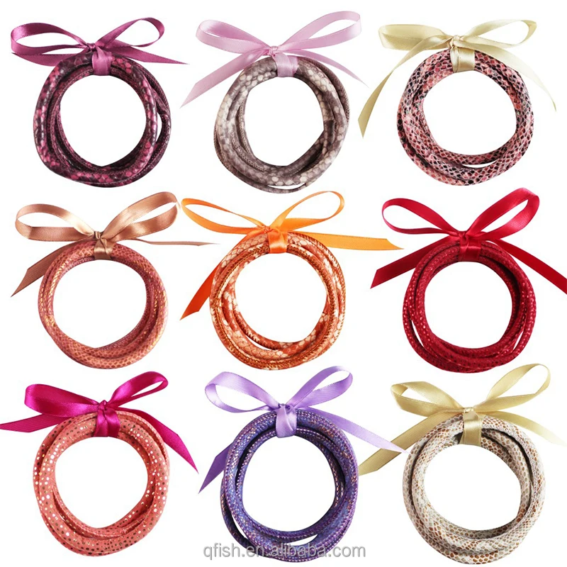 New 5 pieces sets Thailand Multilayer Buddhist Temple PU Leather Bracelets Snake Pattern Mantra Prayer Bangle