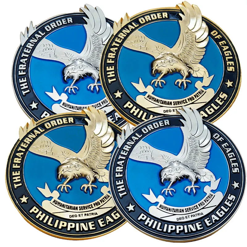 Оптовая продажа логотип масонского орла мастер 3D двойной Орлан с клейкой Золотой серебряной автомобильной наклейкой Филиппинский Орл автомобильная