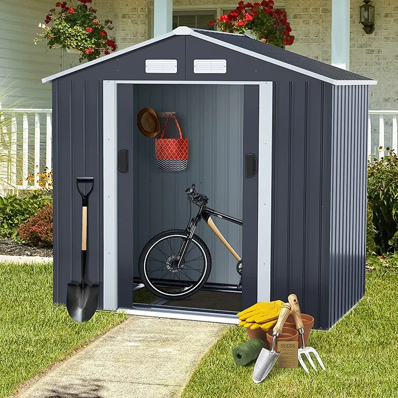 Car Garages Shed Customized 10 x 8 10 x 12 Outdoor Tool Shed backyard garden steel metal storage sheds summer house
