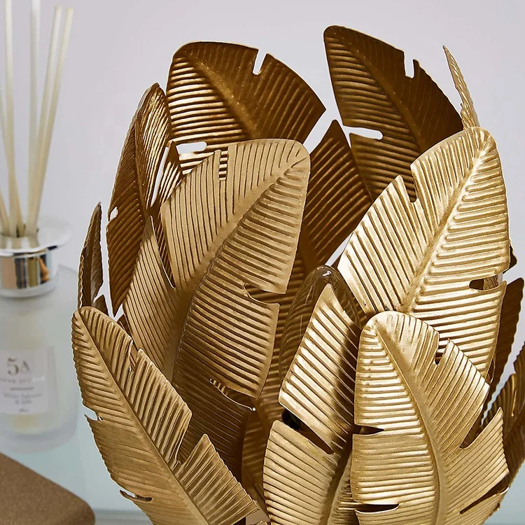 new design bedside table lamp palm leaf metal table lamp modern table lamp