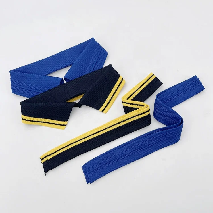 Source Factory High Quality Eco-friendly Jacquard Rib Collar, rib knit folded jacket collar