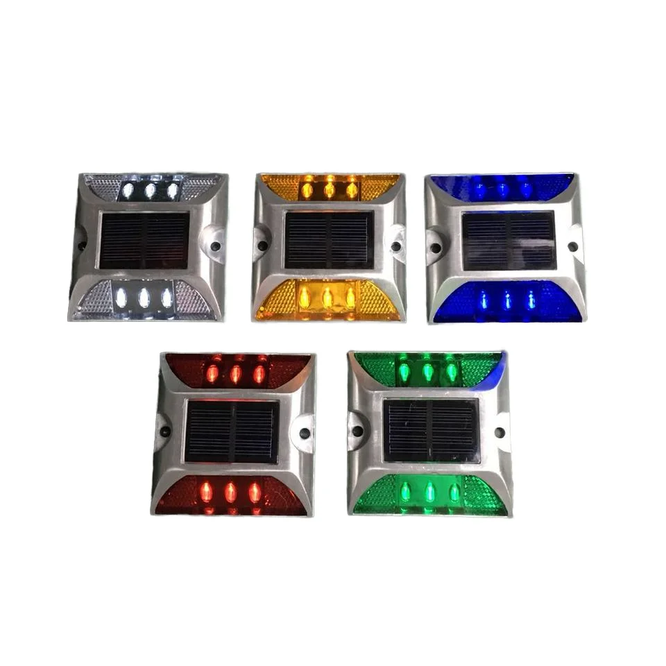 104*104*20 Ip68 Waterproof Flashing Deck Lights Cat Eye Markers Aluminum Solar Powered Panel Reflector Led Reflective Road Stud