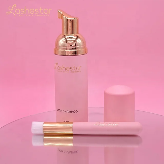 Own Your logo Lash Foam Eyelash Shampoo Vegan Pink Color Lash Cleanser