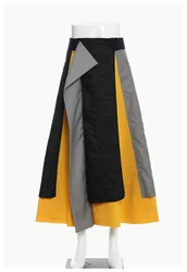 Модная Асимметричная Лоскутная цветная контрастная Повседневная винтажная юбка женские платья и юбки женские юбки