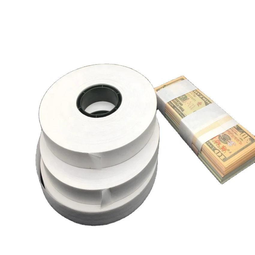 Banding machine roll PE coated band paper 20mm wide banding banknotes/currency/money tape