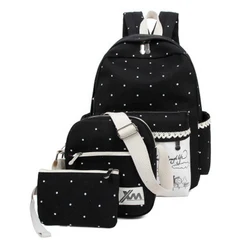 Оптовая продажа лучшее качество школьная сумка для девочек-подростков Холщовый комплект из 3 школьных