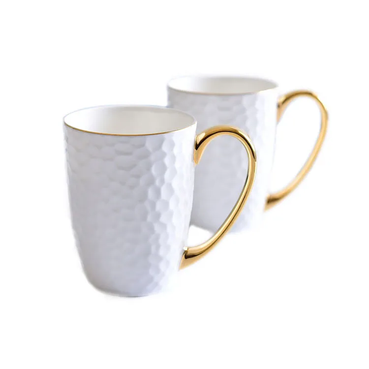 hot sell color porcelain gold handle coffee mug cup , wholesale plain white ceramic cups mugs