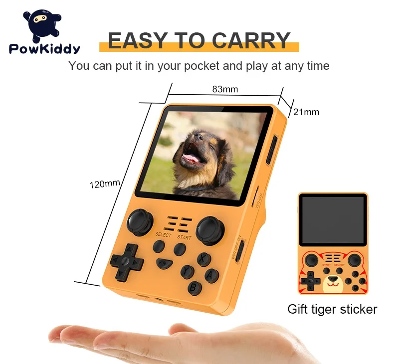 POWKIDDY Новый мини-Консоль RGB20S подарок портативная игровая консоль 3 вида цветов RK3326 5 дюймов 4:3 IPS экран детские